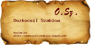 Oszkocsil Szabina névjegykártya